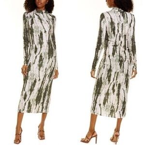 Ted Baker dark green long sleeve mock neck  jersey dress small